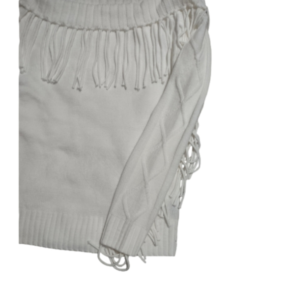 Off the Shoulder Fringe Sweater Size 1 Plus Size NWOT - Picture 5 of 8